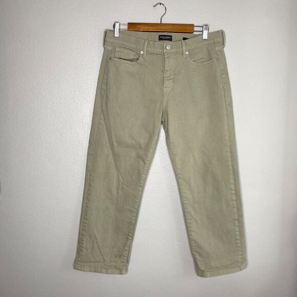 Banana Republic Girlfriend Jeans Women's 30 Green Cropped Mid Rise Stretch Denim - Picture 1 of 12